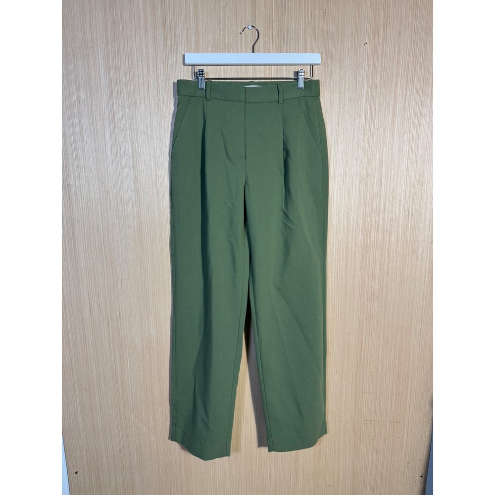 Abercrombie & Fitch Sloane Tailored Pant 28 Long Olive Green High Rise Pleated